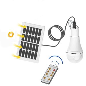 Ampoules solaires LED portables, 5 Modes de fonction, lampe à énergie solaire Rechargeable par USB avec télécommande