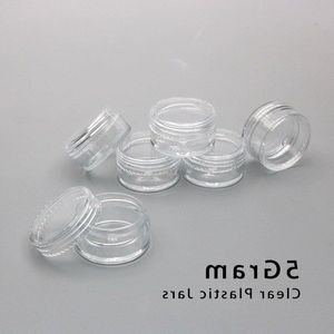 Pots en plastique transparents de 5 grammes, contenants cosmétiques en plastique, contenants d'échantillons cosmétiques vides, pots en plastique transparents de 5ML Wsuxw