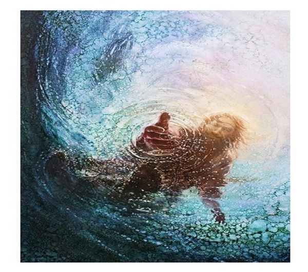 5 Hand de Dieu Save Me Art HD Cavnas Impression de Jésus-Christ Décor de haute qualité Mur Art Paint Oil Paint sur Canvas1858113