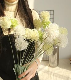 5 cabezas de flores artificiales de diente de león, 5 colores, flores decorativas falsas, plantas de bolas de hierba para decoración de bodas, hogar y jardín Floral5597848