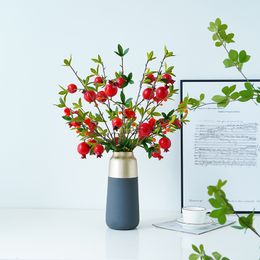 5 koppen granaatappelbloemtak Simulatie Plant Home Nieuwjaar decoratie ornamenten tonen nep fruitplant decorbouquet