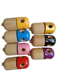 5 Hole Pill Kendama ball Japanese Traditional Wood Game Kids Toy 11x5CM PU Coatting Beech free dhl