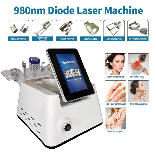 Machine Laser à Diode 5 en 1 980nm, pour traitement de la douleur des veines d'araignée et des ongles incarnés, physiothérapie par Stimulation fongique