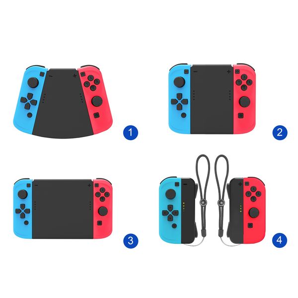 Pack de connecteurs 5 en 1 pour interrupteur Nintend pour manette de jeu Joy-Con manette de jeu gauche + droite ABS poignée étui poignée support couverture