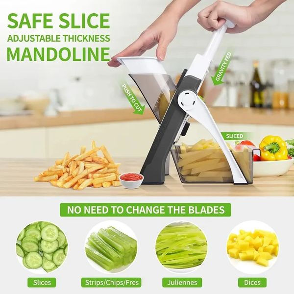 5 en 1 coupeur hachoir de pomme de terre slicer carotte oignon outil de coupe multifonction multifonction de cuisine sûre slicer cuisine gadget de cuisine légumes 240407