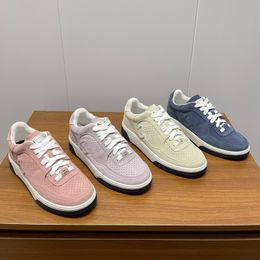 Zapatillas de deporte de diseñador de lujo para mujer, zapatos informales, zapatos blancos, zapatos planos de moda de gamuza de estilo clásico de alta calidad 35-41