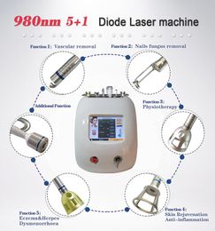 RF -apparatuur 5 in 1 diode laser vasculaire ader 980 nm huid Verjonging Spider Verwijdering Home Gebruik fysiotherapie machine