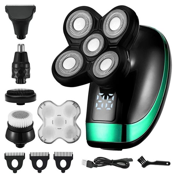 Rasoir électrique 5 en 1, Machine à raser Rechargeable pour hommes, barbe humide, double usage, étanche, charge rapide, 231225