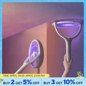 5 In 1 snel oplaadracket Kill Fly Bug Veiligheid Geïsoleerde batterij aangedreven lamp Abs Verstelbare elektrische mug Swatter 240415