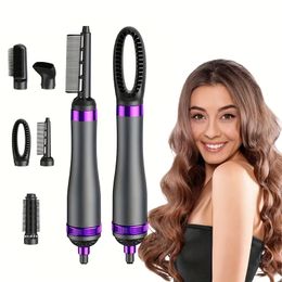 5 -in -1 haardrogerborstel Styler - One Step Hair Blowout Volumizer voor het rechttrekken, krullen, drogen en styling - Haarverzorging van professionele kwaliteit haarverzorging