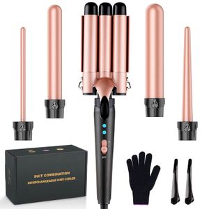 5 po Hair Waver Curling Iron3 Barrel Cermper avec chauffage rapide vers le haut 04125 pouces Curler en baguette pour tous les types 240425