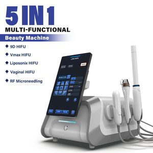 5 en 1 Máquina HIFU 7D 9D RF vaginal Vmax Liposonic Cuerpo y rostro Antiarrugas Estiramiento de la piel Tratamiento de estiramiento facial instantáneo Profesional