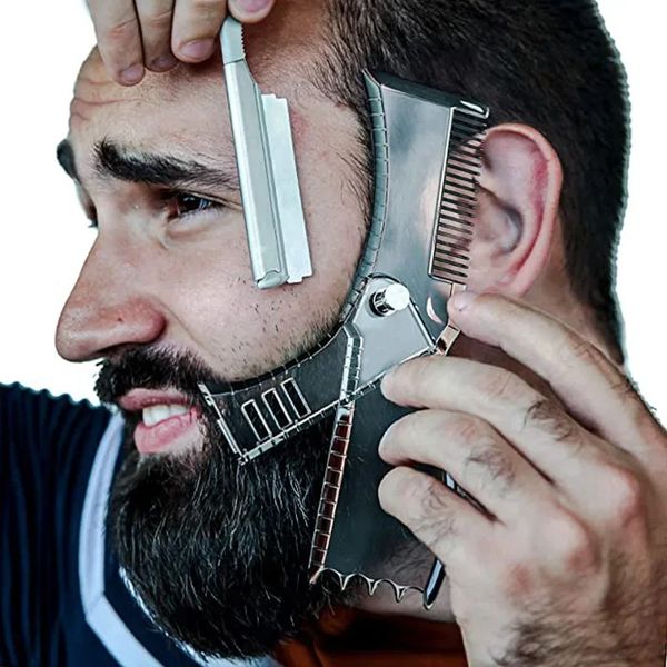 5 sur 1 hommes Modèle de style forme de barbe peigne rotatif rotatif de barbes pour hommes combs outil de beauté pour la barbe des cheveux couper moustache de moustache