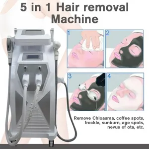 5 in 1 Multifunctionele Sterke Energie E-licht OPT IPL Laser Ontharing ND YAG Laser Tattoo Verwijdering Schoonheid machine