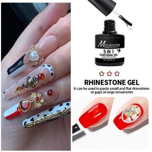 5 in 1 multifunctionele nagellijmtoplaaggel voor professionele druk-on nagels extensie met UV-gel Base Coat-accessoires voor langdurige