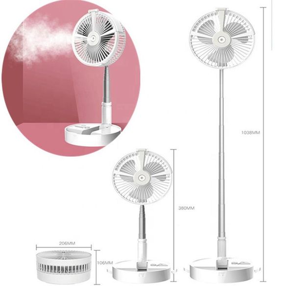 Mini ventilador USB plegable telescópico multifuncional 5 en 1, ventiladores eléctricos de refrigeración por pulverización, 4 velocidades, energía eólica ajustable para el hogar o187r