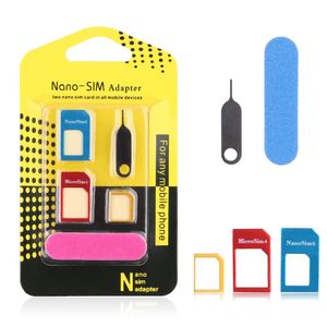 5 In 1 Universele Mini SIM-kaartadapter Opslagcase Tool Kits voor Nano Micro SIM-kaart TF-geheugenkaartlezer