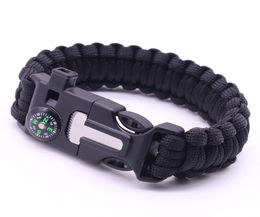 5 en 1 Pulsera de supervivencia al aire libre Hombres Mujeres Paracord trenzado Multifunción Camping Rescate Cuerda de emergencia Brazaletes Brújula Silbato w7129846