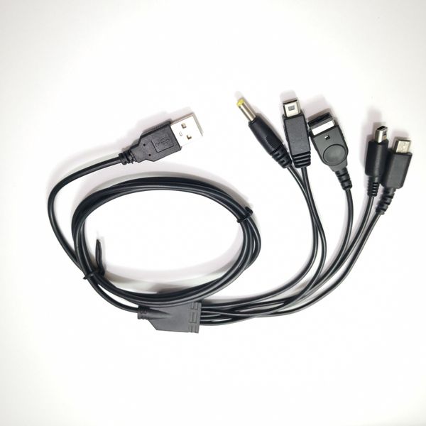 Cable cargador de juegos USB 5 en 1 de 1,2 m, Cable de carga para Nintendo 3DS XL NDS Lite NDSI LL GBA SP Wii U PSP