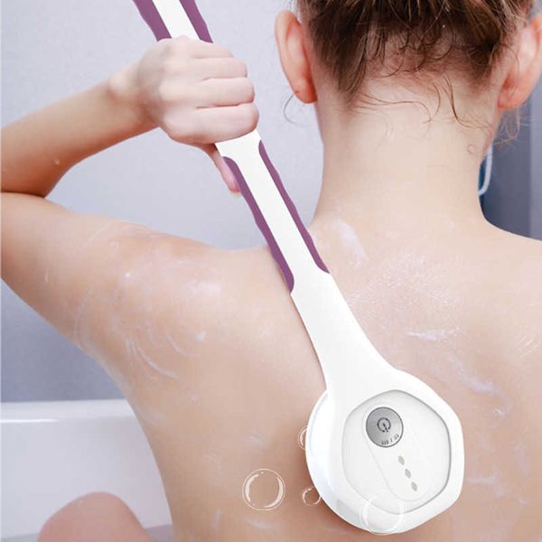5 en 1 USB électrique bain douche brosse automatique bain nettoyage massage corps brosse enlever exfoliant gommage longue poignée spa outil 210724