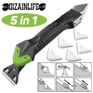 5 In1 Silicone Remover Sealant Smooth Scraper Caulk Handgereedschap Finisher Grout Kit Floor Mold Removal Set Accessoires