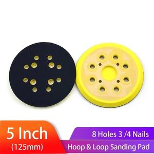 5 inch 125 mm 8 gaten 3/4 nagels rugkussen haaklus schuurblokken voor fits air sander power schuurmachine polijstoolgereedschap