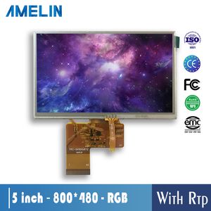 5 inch 800 * 480 Resolutie TFT LCD-module Display met RGB-interfacescherm en RTP-aanraakpaneel