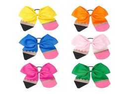 5 inch kinderen potloodbogen scrunchie kinderen lint bogen elastische paardenstaarthouder meisjes prinses haaraccessoires ontwerper kinderen headb7045895