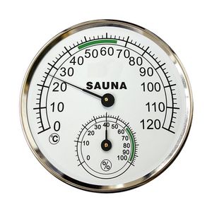 Thermomètre à cadran de 5 pouces Hygromètre Boîtier en plastique métallique Sauna Room Hygro-thermometer230O
