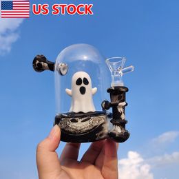 5 pouces Ghost Hookah Bong Cyclic Bottle Pipe à fumer en silicone Bol en verre avec boîte-cadeau