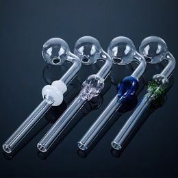 Forme de crâne de tuyau de brûleur à mazout en verre de 5 pouces sur le tube droit Pipes à fumer Tuyaux d'eau Bol Mini Bongs SW21