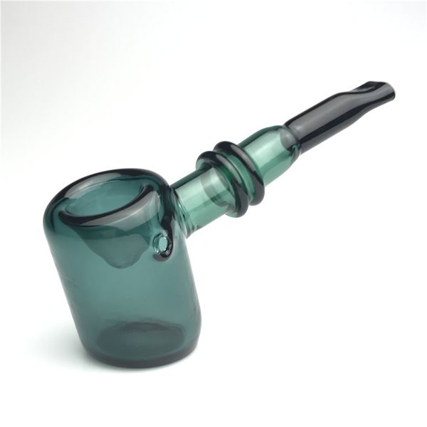 Pipe à fumer en verre de 5 pouces avec Pyrex épais coloré vert bleu 38mm bols profonds gros tuyaux de brûleur d'herbes de tabac en verre à main