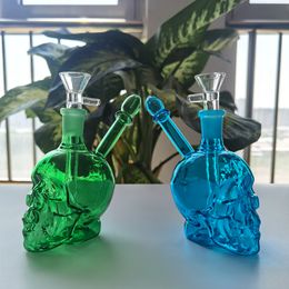 5 Zoll Glas Wasserpfeife Schüssel Ölbrenner Shisha Dab Rig Bongs grün blau