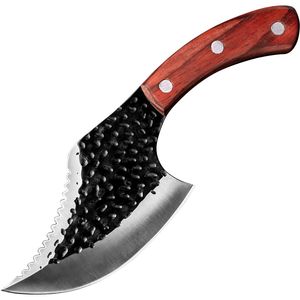 5 Inch Hoge Carbon Roestvrij Staal Gesmeed Handgemaakte Mes Draagbare Outdoor Survival Camping Mes Cleaver Keuken Koksmes Met schede