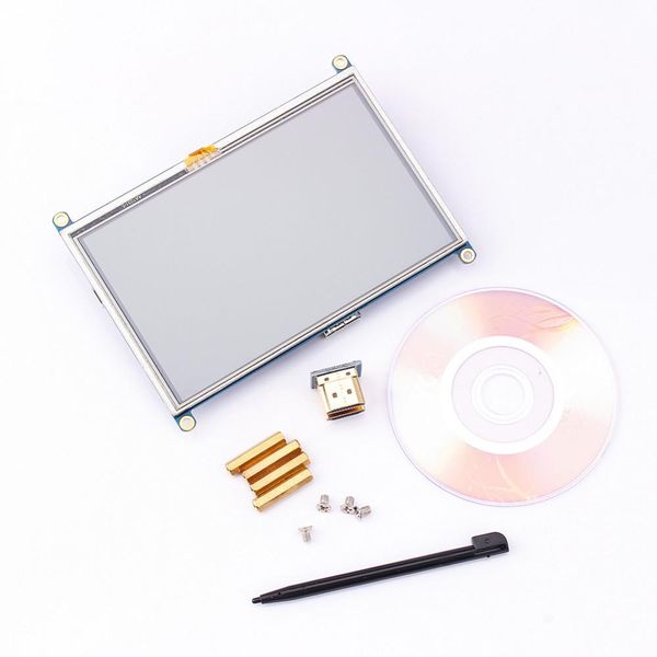 Freeshipping 5 pulgadas LCD H-D-MI Pantalla táctil TFT 800 * 480 Módulo de panel Controlador GPIO para Raspberry Pi