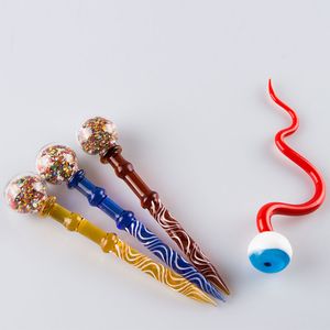 Healthy_Cigarette fumer Dabber outil 5,11 pouces serpent oeil verre Dabbers balle Carb Cap avec USA rouge blanc couleur pour Dab Rigs Bong