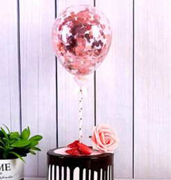 5-inch transparante papieren ballonfeest decoratie verjaardagstaart sequin ballonnen taarten bakken levert plug-in jupie