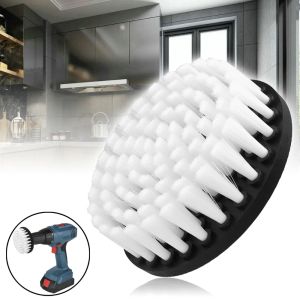 5 pouces White Plasstic Soft Drill Nettoyer Brosse Brosse pour le cuir de tapis propre et canapé meubles en bois brosses poussiéreuses Articles ménagers