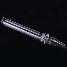 5 pouces Quartz Nail Tip Rig Stick Nails Narguilé Accessoires pour fumer Conseils de filtre transparents Testeur Quartzes Tube de paille OD 12mm Tuyaux d'eau en verre Dab Rigs