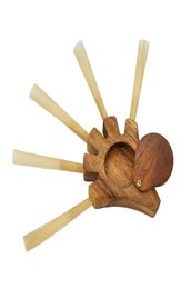 5 Soporte de la articulación Nivel de forma de palma de madera Cinco soporte para fumar cono de cigarrillo con estuche de madera de madera tubacos8417230