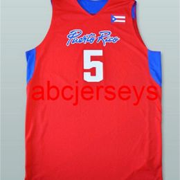 #5 José J.J. Barea Team Puerto Rico Retro Classic Basketball Jersey Cousu Numéro personnalisé et nom Maillots Ncaa XS-6XL