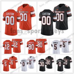 5 Kendal Daniels Maillot de football Collin Oliver Gunnar Gundy Ollie Gordon II Brennan Presley Talyn Shettron Spencer Sanders 2023 Oklahoma State Cowboys Maillots