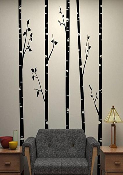 5 grands bouleaux avec des branches autocollants muraux pour enfants chambre amovible art mural baby nursery wall décalants citations d641b 2012016454745