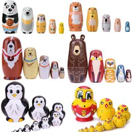 5-laags dier Matryoshka pop handgemaakte Russische Matryoshka ambachten handgeschilderde schattige Panda Matryoshka speelgoed Brithday cadeau voor kinderen 240125