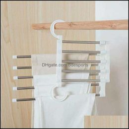 5 lagen mti functionele kleding hangers broek opslag stoffen rek broek hangende plank niet-slip kleding organisator snelle drop levering 2021