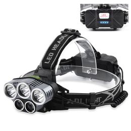 5 phares LED XML 3 T6 2 Retex 6 Modes USB Charge LED Headlight 15000 Lumens 18650 Batterie LED LED pour le camping de pêche