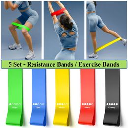 Juego de bandas de resistencia de 5 niveles para hombres y mujeres Bandas de ejercicio para gimnasio en casa Ejercicio Entrenamiento Yoga Entrenamiento físico Banda elástica 240223