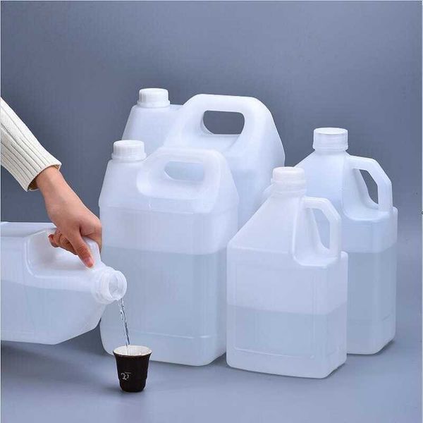 Contenedor de líquidos de calidad alimentaria de 5 litros con tapa, botella de almacenamiento de alcohol, bidón de plástico HDPE para agua, aceite, 2 unids/lote