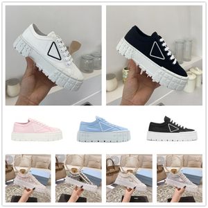 Wiel dubbele nylon mannen dames casual schoenen ontwerper sneaker lichtgewicht sole canvas zwart wit roze blauw woestijn beige platform man verhoogde schoensporten sneakers