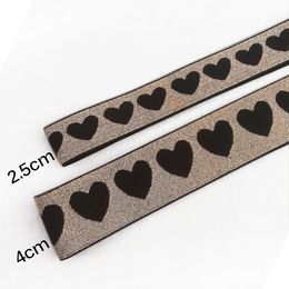 5 metros de 2.5 cm de amor brillante banda elástica de goma Cinturón elástico Cinturón de elástico para la ropa Suministros de costura de bricolaje